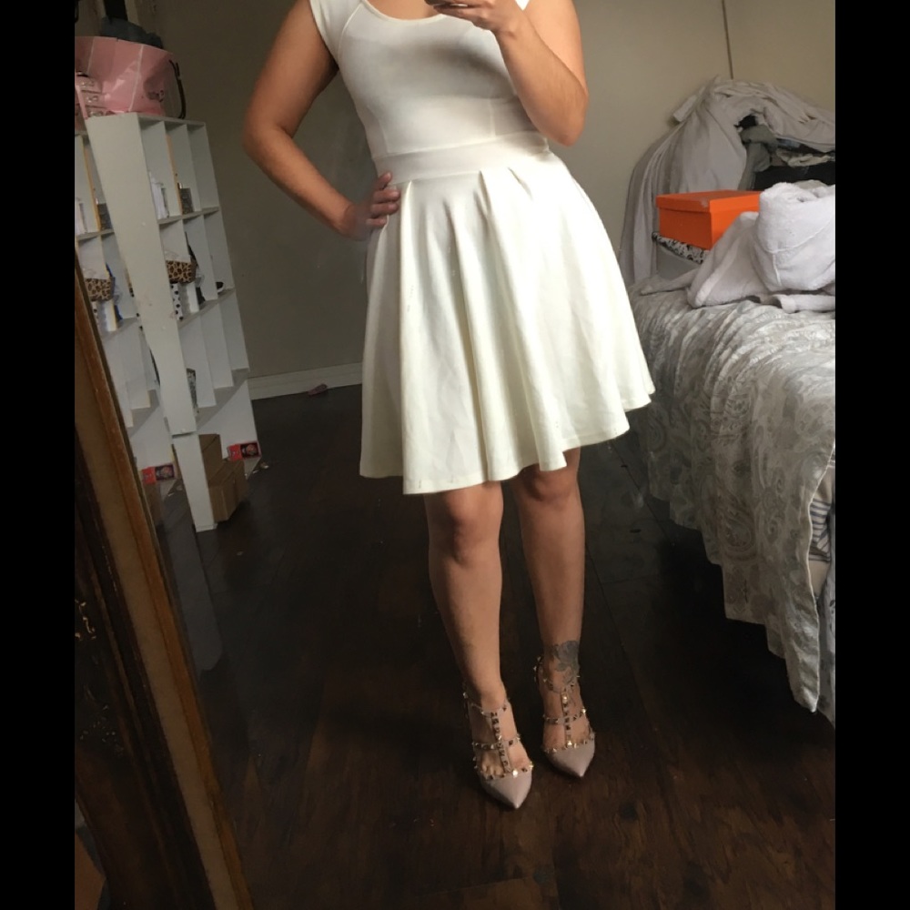Peplum off white dress